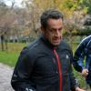 Le lendemain de sa rencontre avec le magistrat Jean-Michel Gentil, Nicolas Sarkozy a reçu Jean-Pierre Raffarin avant de partir faire un jogging au Parc Monceau. Le 23 novembre 2012 à Paris.
