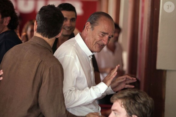 Jacques Chirac au Sénéquier à Saint-Tropez, en 2007.
