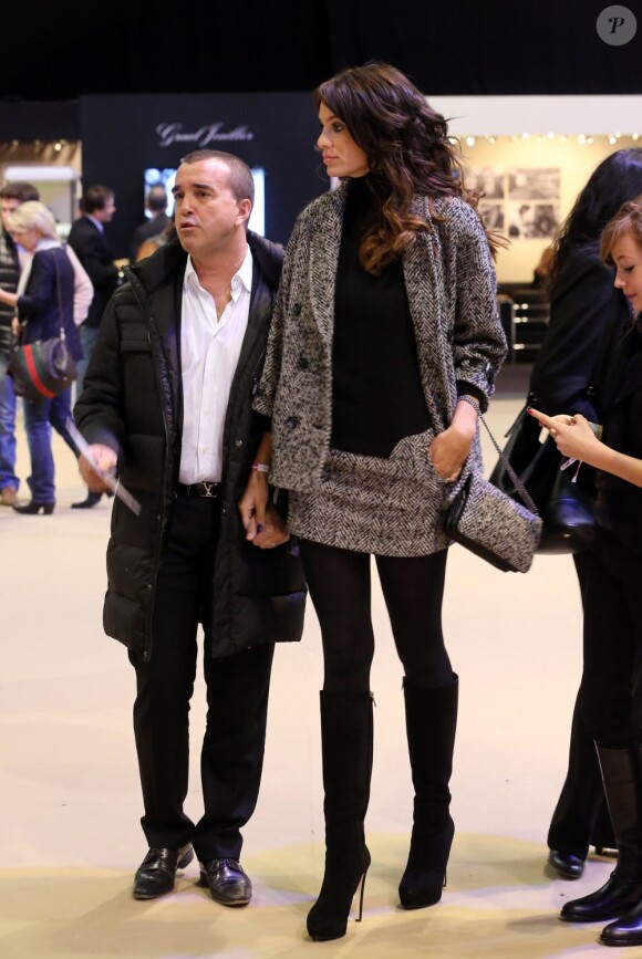 Le couple Jade Foret et Arnaud Lagardère aux Gucci Masters à Villepinte, le 2 décembre 2012
