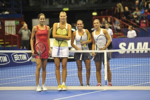 Maria Sharapova, Ana Ivanovic, Roberta Vinci, Sara Errani lors du tournoi La Grande Sfida à Milan le 3 décembre 2012