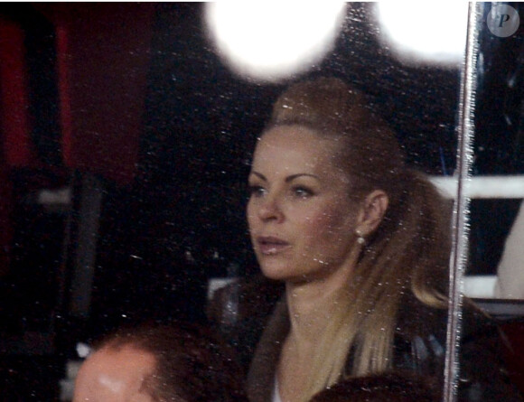 Helena Seger, la compagne de Zlatan Ibrahimovic, durant le match du PSG contre le FC Porto au Parc des Princes à Paris, le 4 dédembre 2012.