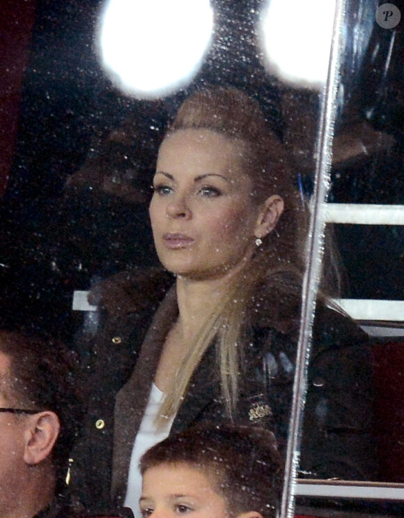 Helena Seger, la compagne de Zlatan Ibrahimovic, durant le match du PSG contre le FC Porto au Parc des Princes à Paris, le 4 dédembre 2012.