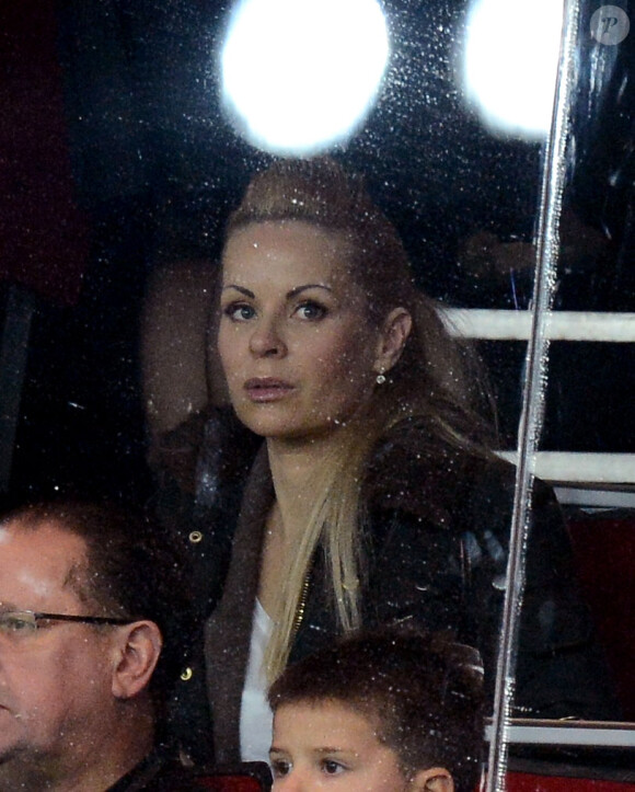 Helena Seger, la compagne de Zlatan Ibrahimovic, durant le match du PSG contre le FC Porto au Parc des Princes à Paris, le 4 dédembre 2012.