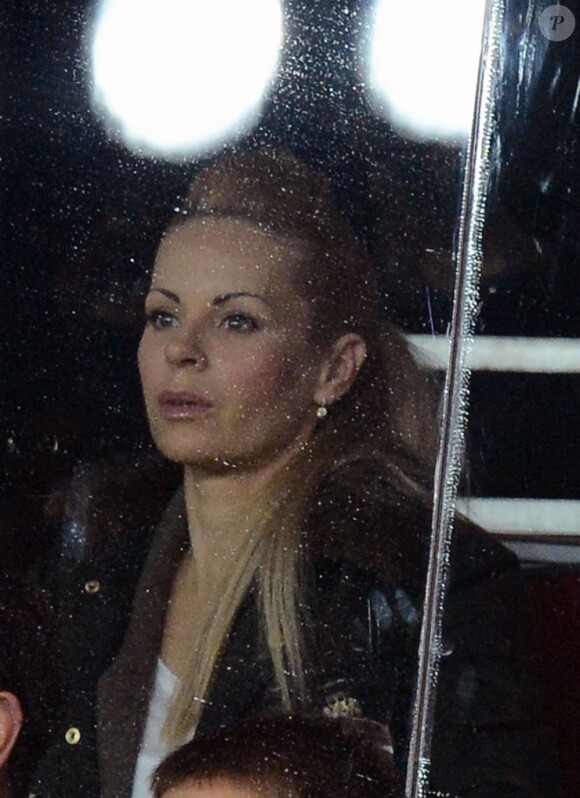 Helena Seger, la compagne de Zlatan Ibrahimovic, durant le match du PSG contre le FC Porto au Parc des Princes à Paris, le 4 dédembre 2012.