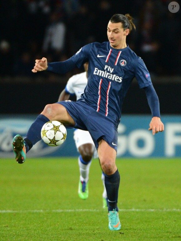 Zlatan Ibrahimovic durant le match du PSG contre le FC Porto au Parc des Princes à Paris, le 4 dédembre 2012.