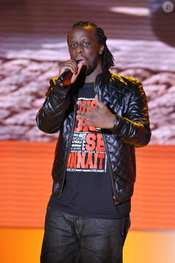 Youssoupha lors de l'enregistrement de l'émission Vivement Dimanche à  Paris le 5 décembre 2012 - diffusion sur France 2 le 9 décembre 2012