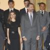 La reine Sofia d'Espagne, le prince Felipe, la princesse Letizia et l'infante Elena étaient réunis au palais du Pardo à Madrid le 5 décembre 2012 pour décerner les Prix nationaux à des personnalités du monde du sport, dont Cristiano Ronaldo.