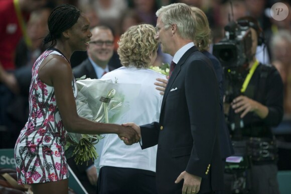 Kim Clijsters faisait ses adieux au monde du tennis en compagnie de Venus Williams devant ses fans, la princesse Mathilde et le prince Philippe lors du Thank You Games organisé à Anvers le 12 décembre 2012