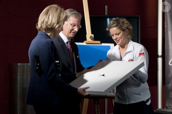 Kim Clijsters faisait ses adieux au monde du tennis devant ses fans lors du Thank You Games organisé à Anvers le 12 décembre 2012 où étaient présent la princesse Mathilde et le prince Philippe de Belgique
