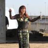 Kelly Clarkson, classe, sur le tournage de son clip, à Los Angeles, le 28 avril 2012.