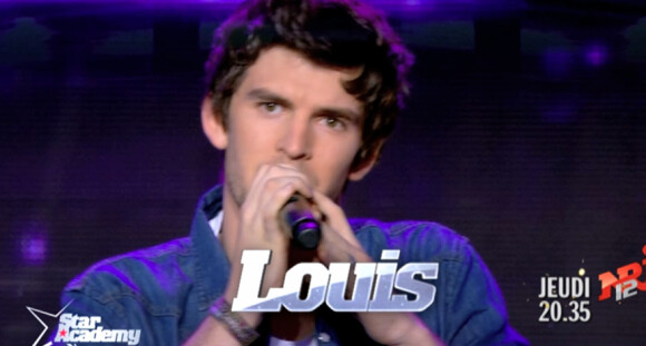 Louis dans la bande-annonce du troisième prime de Star Academy Révolution sur NRJ 12 le jeudi 20 décembre 2012
