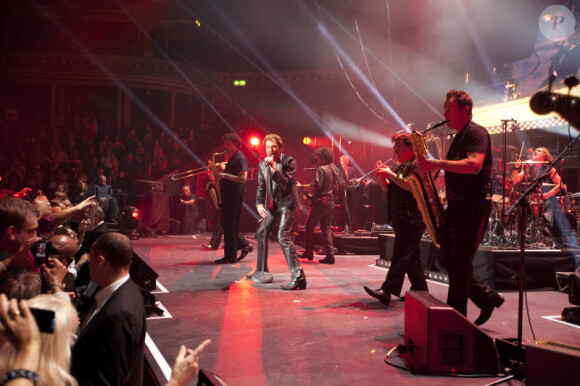 Johnny Hallyday lors de son concert au Royal Albert Hall à Londres, le 15 octobre 2012.