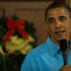 Barack Obama et Michelle Obama sont allés rendre une petite visite à des militaires lors d'un dîner de Noël à Hawaï. Le 25 décembre 2012.