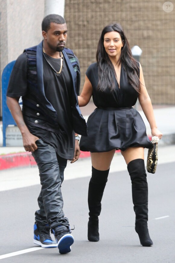 Kanye West et Kim Kardashian à Los Angeles le 23 décembre 2012.