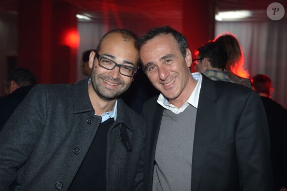 Djamel Bensalah et Elie Semoun lors du réveillon du Nouvel An 2013 au VIP Room Marrakech de Jean-Roch, aux Jardins de la Palmeraie le 31 décembre 2012.