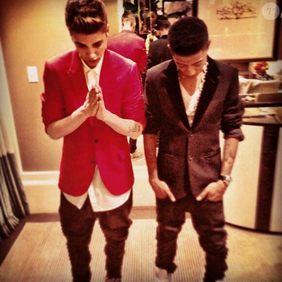 Justin Bieber et son ami Lil Twist, le 1er janvier 2012.