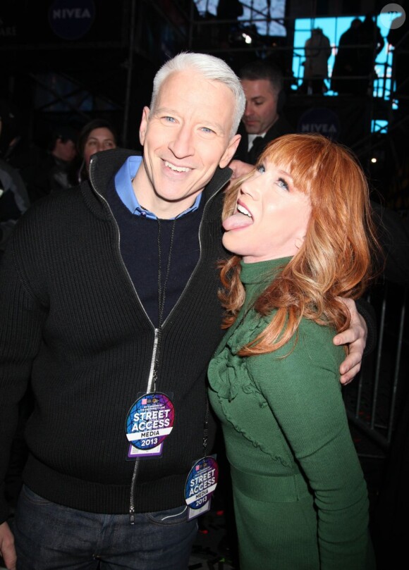 Anderson Cooper et Kathy Griffin à New York, le 31 décembre 2012.