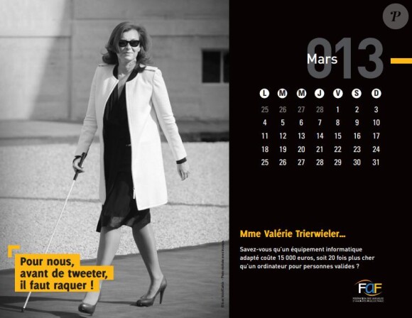 Valérie Trierweiler dans le calendrier 2013 de la Fédération des Aveugles de France