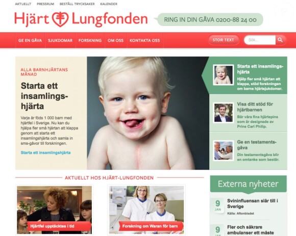 Le prince Carl Philip de Suède a conçu en 2013 pour une campagne caritative de la Fondation Coeur-Poumon un pins en forme de coeur.