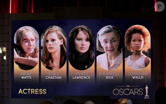 De beaux noms pour l'Oscar de la meilleure actrice, dont la liste a été dévoilée ce 10 janvier 2013.