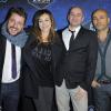 Bruno Guillon, Eric Judor, Marie-Ange Casalta et son mari Romuald Boulanger à la soirée des 30 ans de Axe, à Paris le 10 janvier 2013.