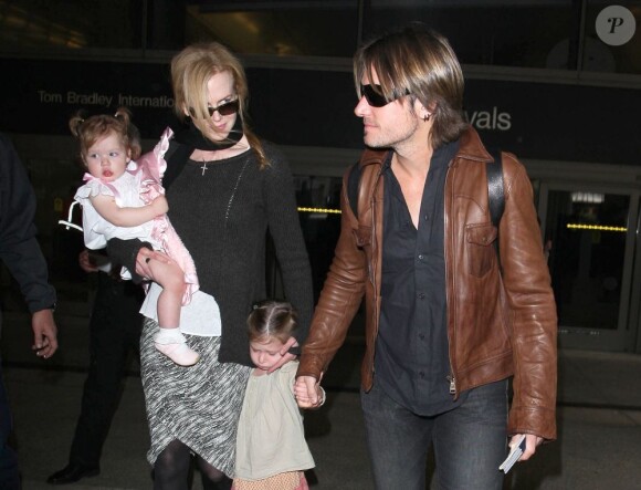 Nicole Kidman, Keith Urban et leurs filles le 29 mars 2012.