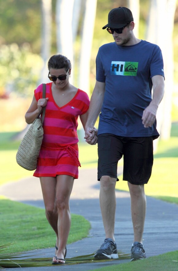 Lea Michele et Cory Monteith à Hawaï, le 5 janvier 2013.