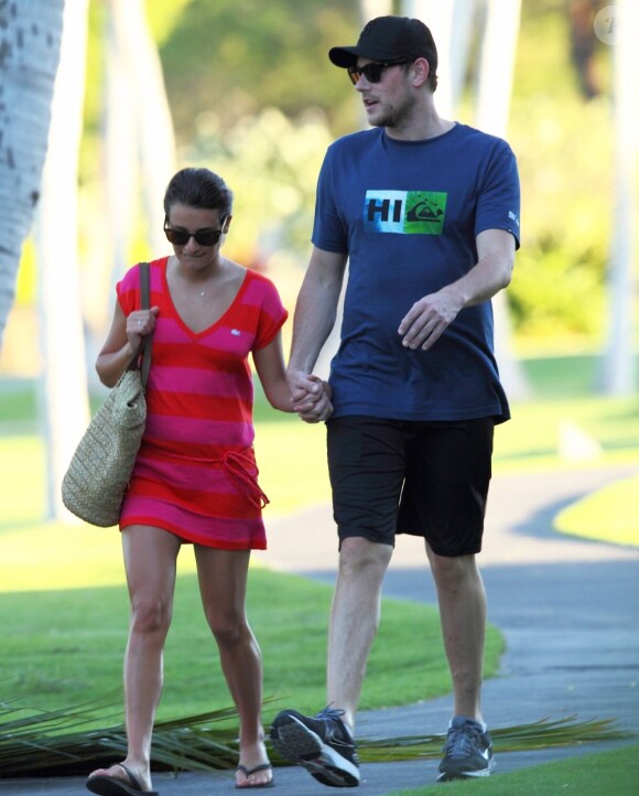 Lea Michele et Cory Monteith à Hawaï, le 5 janvier 2013.