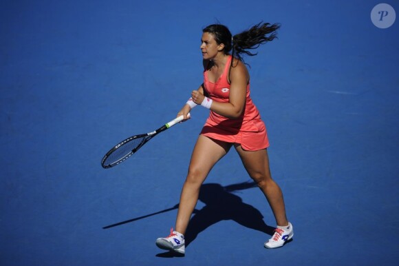 Marion Bartoli lors de sa victoire au premier tour de l'Open d'Australie à Melbourne le 14 janvier 2013