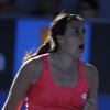Marion Bartoli lors de sa victoire au premier tour de l'Open d'Australie à Melbourne le 14 janvier 2013