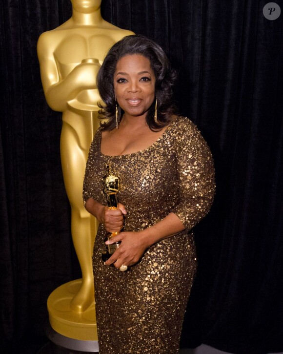Oprah Winfrey durant les Oscars au Hollywood and Highland Center à Hollywood le 26 février 2012