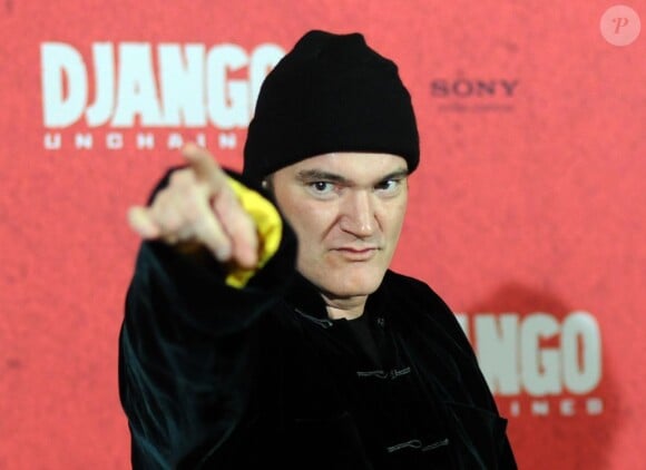 Quentin Tarantino pose lors de la première de Django Unchained à Berlin le 8 janvier 2013.