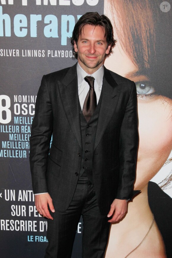 Bradley Cooper lors de la première française du film Happiness Therapy à l'UGC Normandie de Paris, le 17 janvier 2013