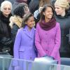 Sasha et Malia Obama portent des marques mainstream mais pointues à la cérémonie d'investiture de leur papa Barack Obama à Washington le 21 janvier 2013. Les soeurs ont choisi Kate Spade et J. Crew