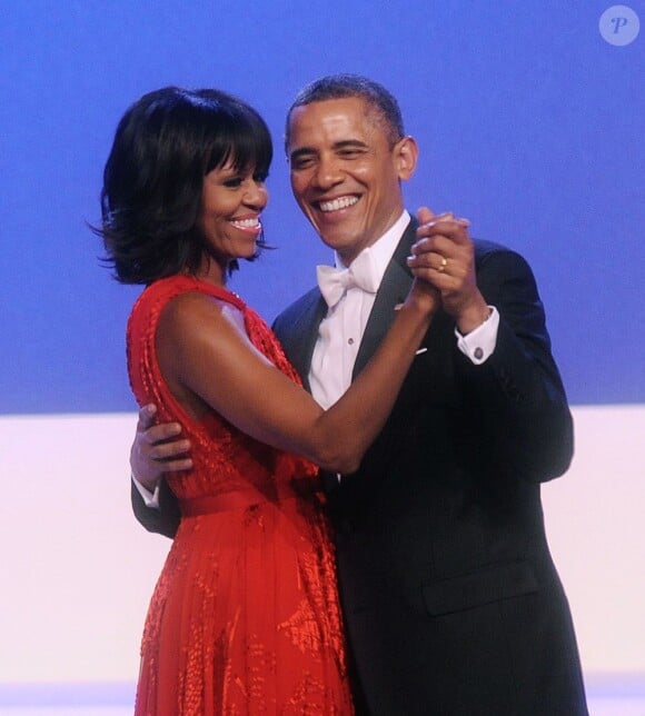 Michelle et Barack Obama à Washington le 21 janvier lors du bal d'investiture du président des Etats-Unis