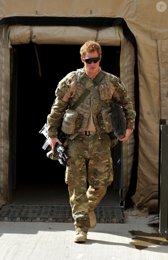 Le prince Harry, Captain Wales dans l'armée britannique, à Camp Bastion en Afghanistan dans la province du Helmand, le 3 novembre 2012. Photo diffusée à la fin de sa mission, le 22 janvier 2012.