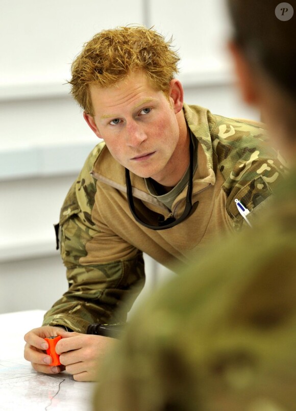 Le prince Harry, Captain Wales dans l'armée britannique, à Camp Bastion en Afghanistan dans la province du Helmand, le 1er novembre 2012. Photo diffusée à la fin de sa mission, le 22 janvier 2012.