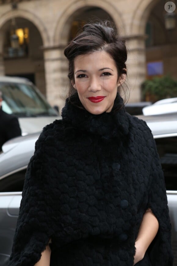 Mélanie Doutey arrive à l'hôtel Westin pour assister au défilé Zuhair Murad haute couture printemps-été 2013. Paris, le 24 janvier 2013.