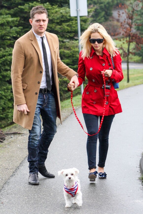 Michael Bublé et sa femme Luisana Lopilato à Vancouver le 4 janvier 2013.