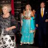 La reine Beatrix des Pays-Bas, le prince héritier Willem-Alexander et la princesse Maxima lors du concert offert pour la fin de leur visite à Singapour, le 25 janvier 2013.