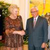 La reine Beatrix des Pays-Bas lors du dîner d'Etat offert en leur honneur par le président de Singapour Tony Tan Keng Yam, le 24 janvier 2013.