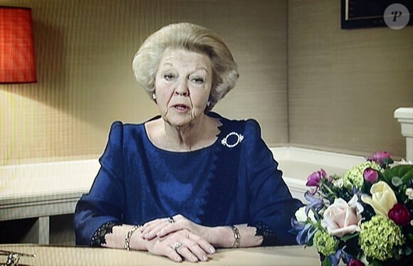 La reine Beatrix des Pays-Bas, lors de l'annonce, le 28 janvier 2013, de son abdication le 30 avril 2013 au profit de son fils le prince Willem-Alexander.