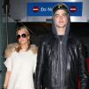 Paris Hilton et Riper Viiperi arrivent à l'aéroport LAX de Los Angeles. Le 2 février 2013.