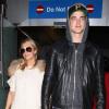 Paris Hilton et Riper Viiperi arrivent à l'aéroport LAX de Los Angeles. Le 2 février 2013.