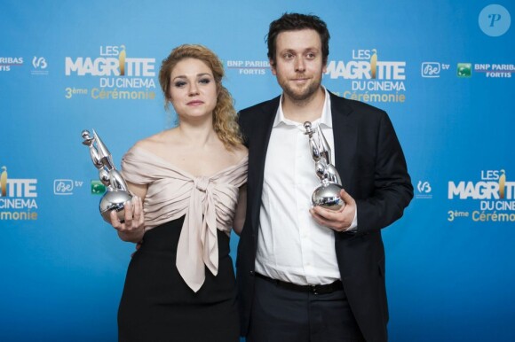 Les artisans d'A perdre la raison, l'actrice Emilie Dequenne et son réalisateur Joachim Lafosse aux Magritte du Cinema à Bruxelles, le 2 février 2013.