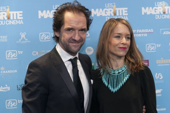 Stéphane De Groodt et sa compagne aux Magritte du Cinema à Bruxelles, le 2 février 2013.