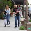 Heidi Klum se promène avec ses enfants, Henry et Lou, et son compagnon Martin Kirsten à Brentwood. Le 2 février 2013.