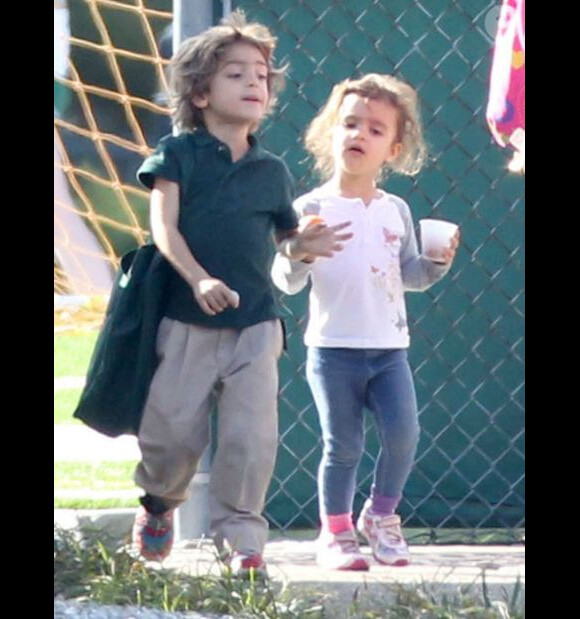 Exclusif - Levi, Vida, deux des trois enfants de Camila Alves et Matthew McConaughey âgés de 4 et 3 ans. Nouvelle-Orléans, le 26 janvier 2013.