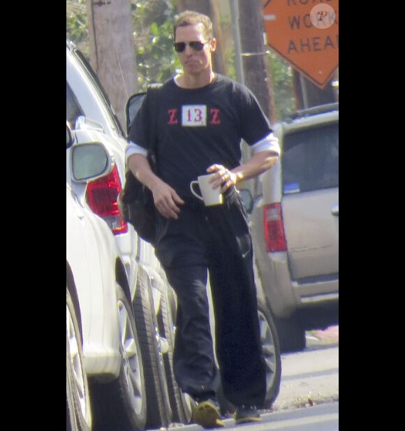 Exclusif - L'acteur et papa Matthew McConaughey à la Nouvelle-Orléans, le 26 janvier 2013.