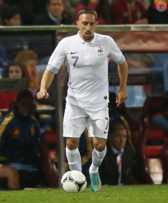 Franck Ribery lors du match face à l'Espagne à Madrid le 16 octobre 2012